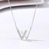 W Letter Wave Necklace Female Creative Niche Personality Versatile Simple Fashion Double V Pendant Premium Durable