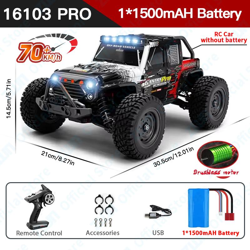 AAYB1 ZWN 1:16 70KM/H Or 50KM/H 4WD RC Car With LED Remote Control Cars High Speed Drift Monster Truck for Kids vs Wltoys 144001 Toys