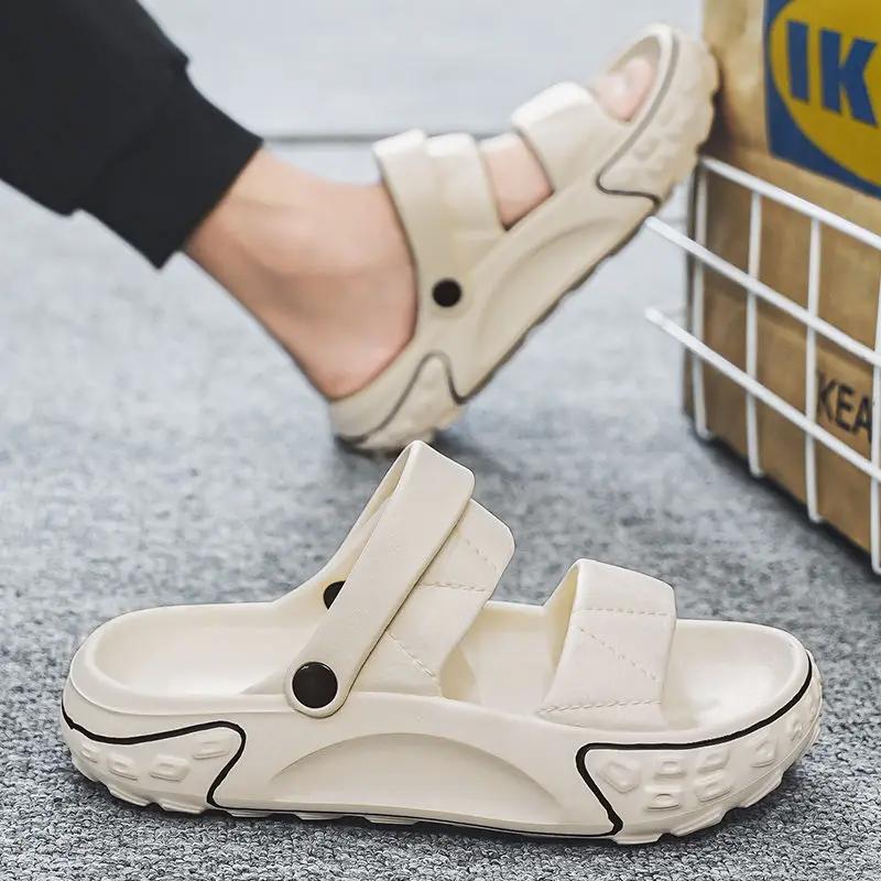 Fashion Men's Shoe Outdoor Platform Walk Around Home House Indoor Male Slipper Summer Sale Trend 2025 Pvc Comfortable Low Price Slides