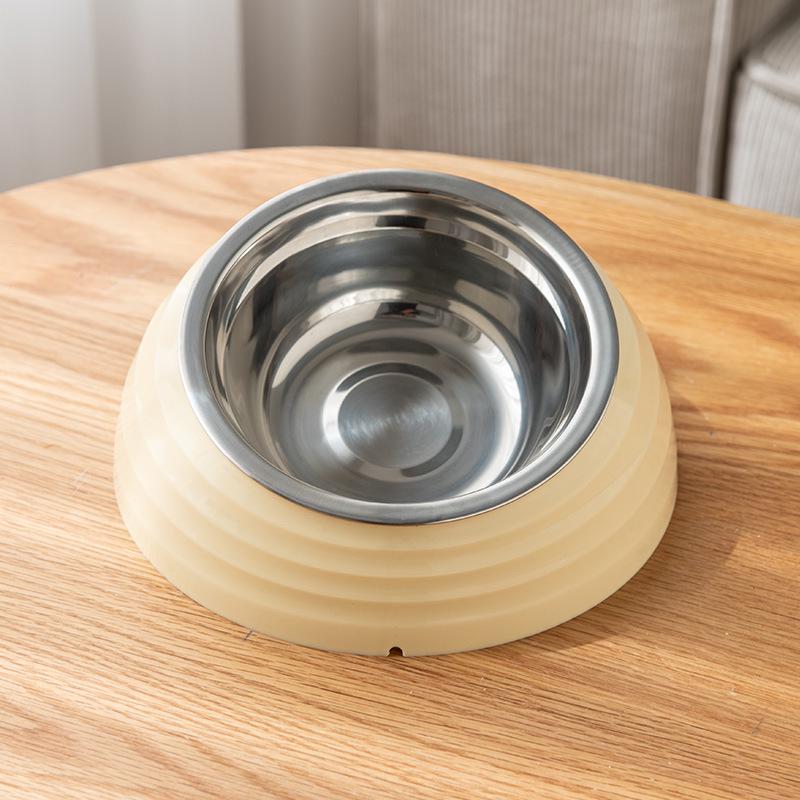 Douyin Pet Stainless Steel Cat Bowl, Dopamine Color, Non-Slip Dog Ice Cream Bowl, Neck Protection Feeding Utensils.