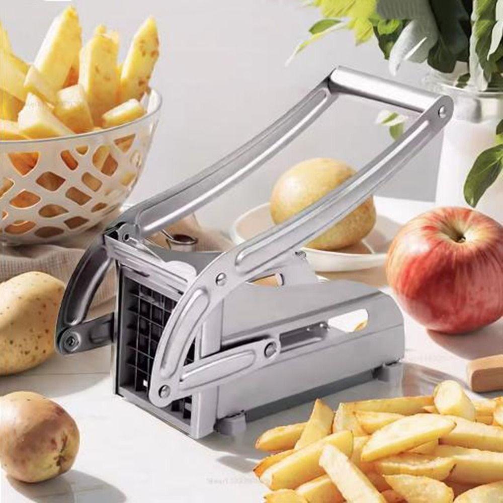 Silver Potato Slicer Stainless Steel French Fries Cutter Machine Manual Potato Cutter  Cucumber