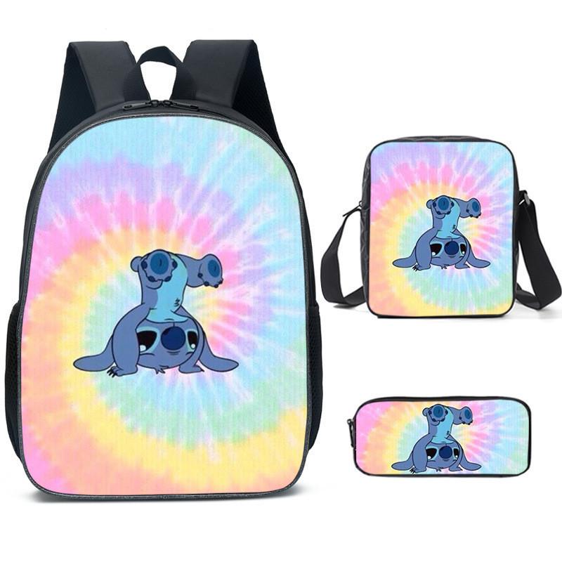 Stitch Backpack Cartoon Set With Lightweight Breathable For Students Elementary
