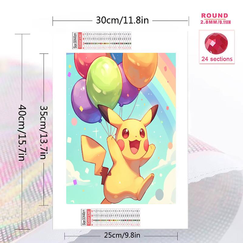 Sky Pikachu 100% Round Full Drill 5D DIY Diamond Painting Embroidery Cross Stitch Rhinestone Décor