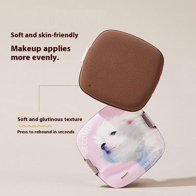 Traceless Soft Brush Puff Set, Ultra-Thin Portable With Built-In Puff Mirror, Flawless Base Makeup Brush
