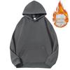 Men's Heavyweight Iron Gray Fleece Hoodie - Warm, Loose Fit for Autumn/Winter