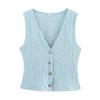 Textured Sleeveless Cardigan Vest Tops 5039277 Straight-leg Loose Comfort and Casual Pants 5039278