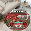 Benutzerdefinierter Name Personalisierter LFC Druck Runder Teppich, Vielseitiger Heimdekorations Teppich, für Spielzimmer, Wohnung, Balkon, Eingangsbereich, Flur Geschenk