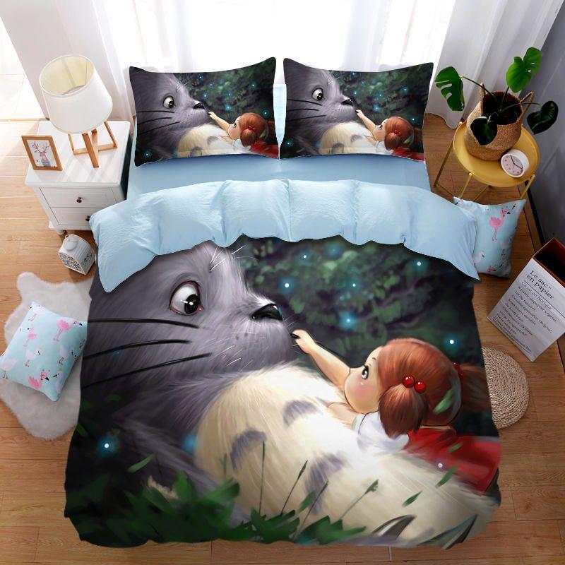 Duvet Cover My Neighbor T-Totoro 3D Exquisite Cartoon Print Bedding Set Comforter Bed Youth Home Decor Kids Boys Girls Gift