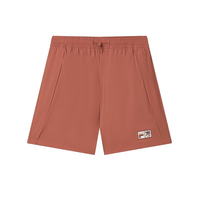 Fila X Little Fox Collaboration Loose Lightweight Comfortable Fashion Soft Three-Quarter Casual Shorts Women Shorts Light-Bean-Red F11W529801F-RD
