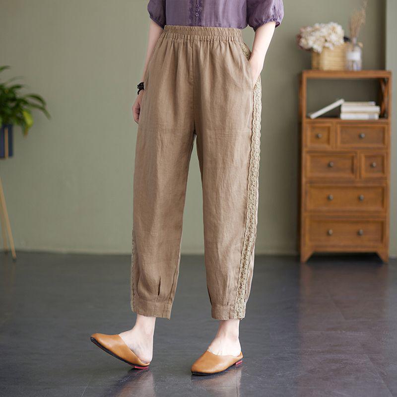 Women's Summer Cotton-Linen Harem Pants 2025: Slimming, Loose, Cropped, Plus-Size