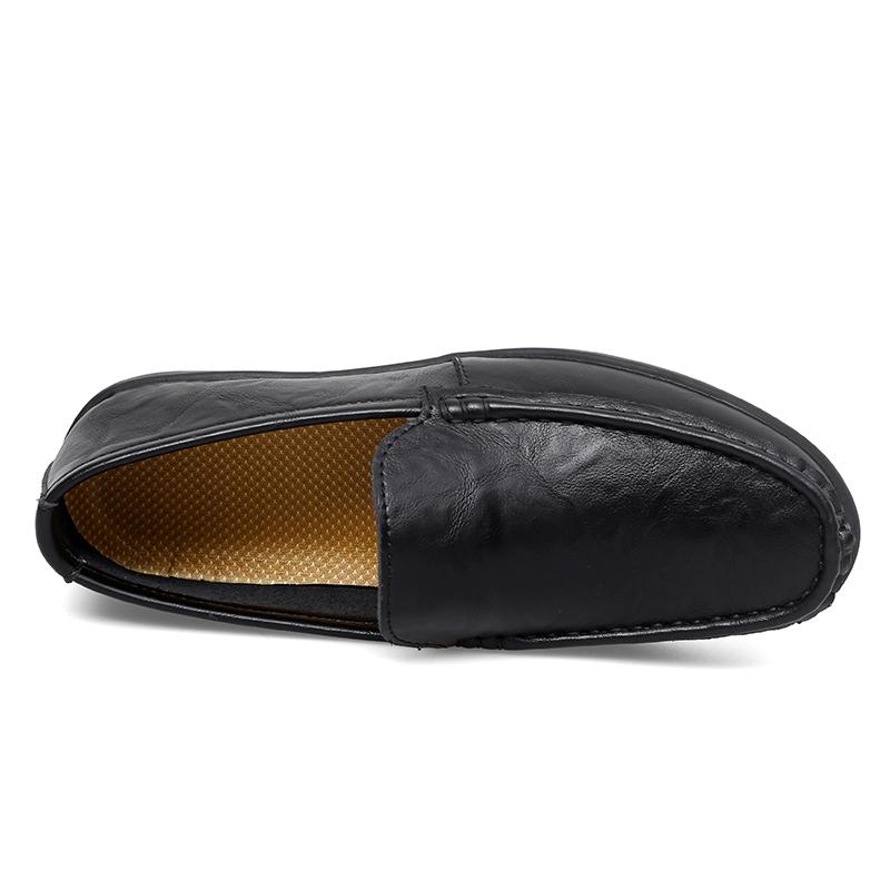 Men's British Fashion Business Casual Leather Shoes Comfortable Soft Soles Lazy Person's Driving Shoes Male Breathable Loafers
