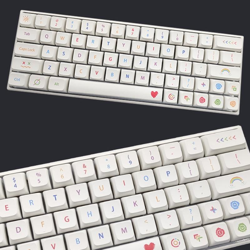 137 Keys Keycap PBT DA Crayon Theme Dye-sub Personalized Mechanical Keycaps For 61/63/64/68/75/84/87/98/104/108 for Key