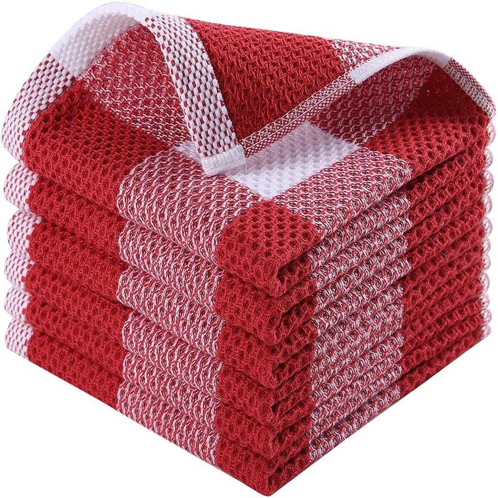 2 Pezzi 34*34cm Panno per Piatti in Cotone Asciugamano a Nido d'Ape Ultra Morbido Assorbente Asciugamano per le Mani Panno per Lavare Panno per la Pulizia della Cucina Domestica Strumento