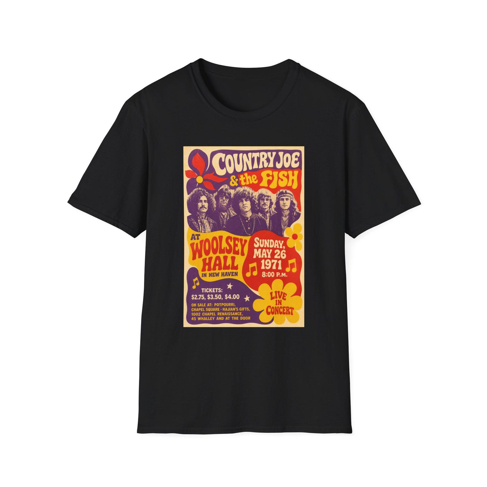 Country Joe & the Fish fan fiction concert poster T-Shirt psychedelic band tee S