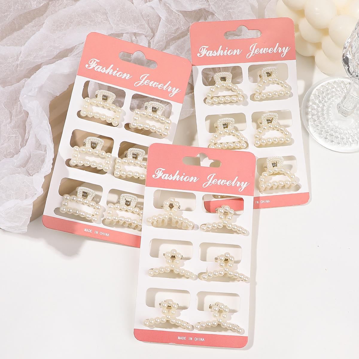 

18 шт. Маленькие заколки-крабы для волос с жемчужным бантом для женщин, девушек, милые заколки, шпильки для укладки волос в форме сердца, аксессуары для волос