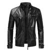 New autumn and winter European and American fashion men's leather jacket stand-up collar double zipper locomotive leather jacket PY