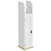 Bathroom furniture with toilet paper holder, cabinet and adjustable shelves, 20 x 20 x 80 cm, white