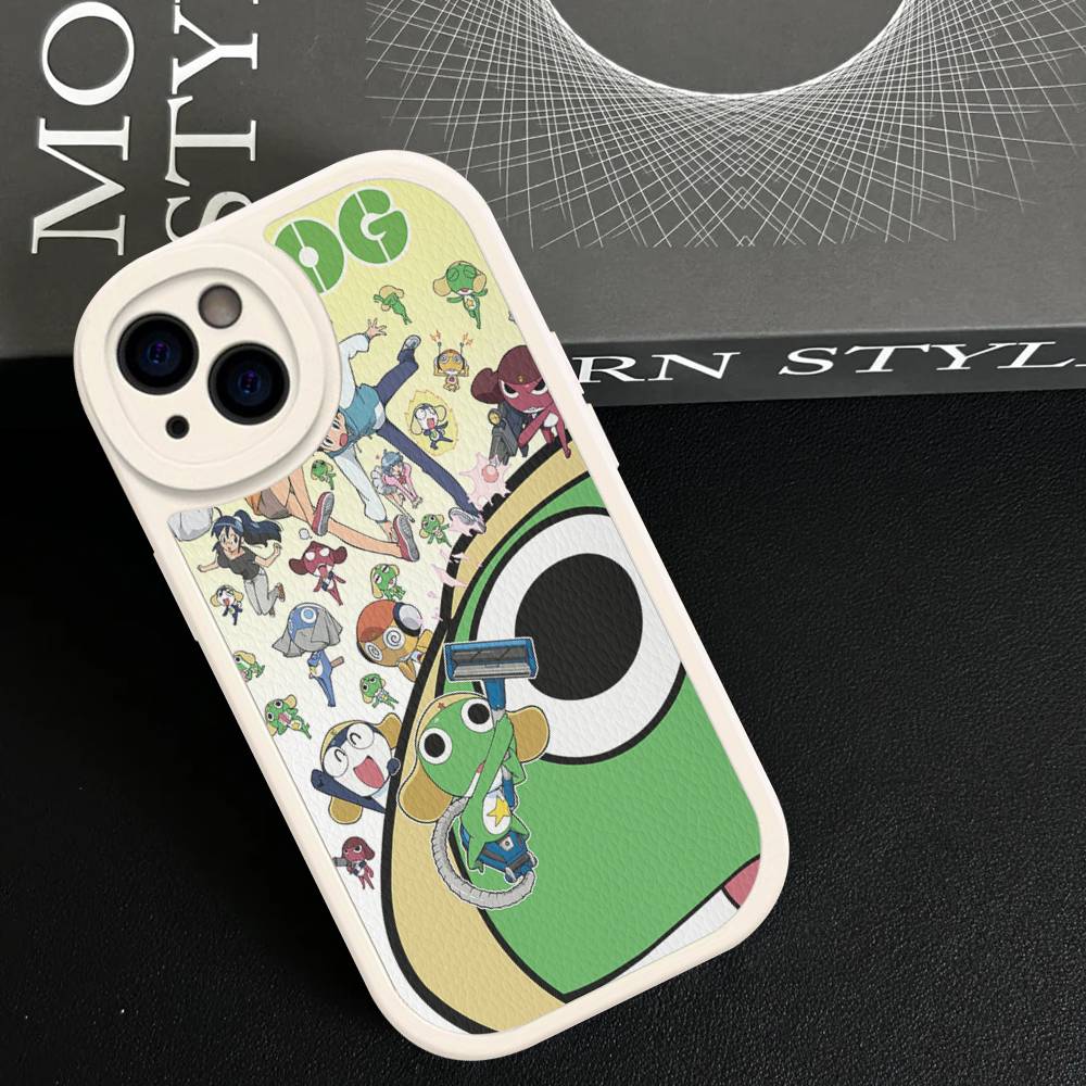 Keroro Frog Cool Gunsou Sergeant Phone Case For IPhone 16 15 14 13 12 11 Pro Max Plus Leather Shockproof Cover
