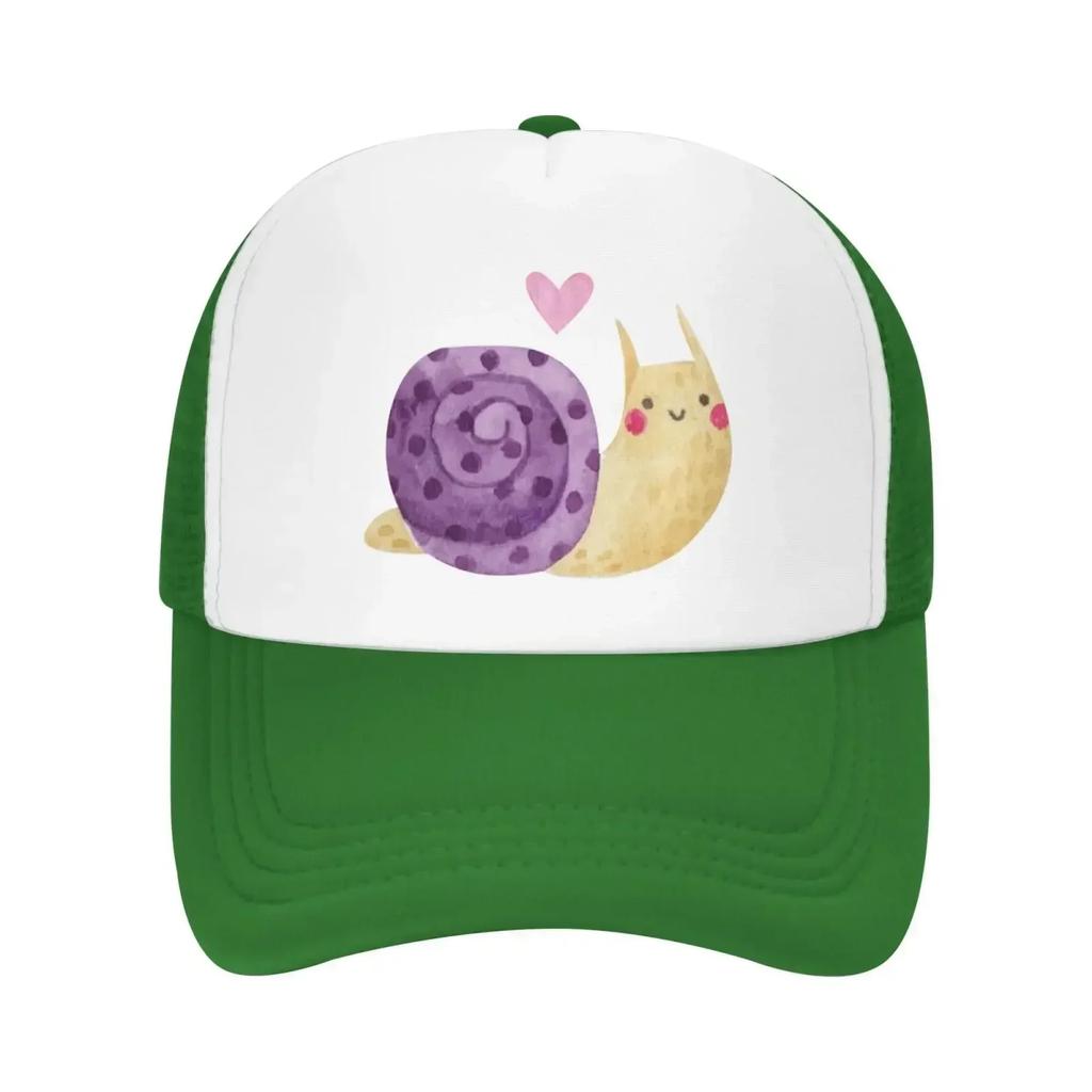 Mesh Dad Hat Adjustable Washed Snail Watercolor Baseball Dad Cap Funny Distressed Ball Trucker Caps for Women Unisex Unisex