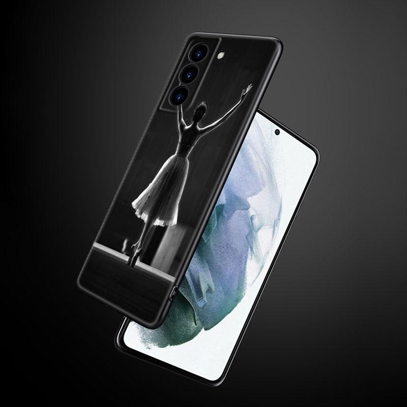 Ballet Dancer Phone Case For Samsung Galaxy S22 Pro S21 S20 Ultra FE S10 Lite 5G S10E S9 S8 Plus Soft TPU Black Cover