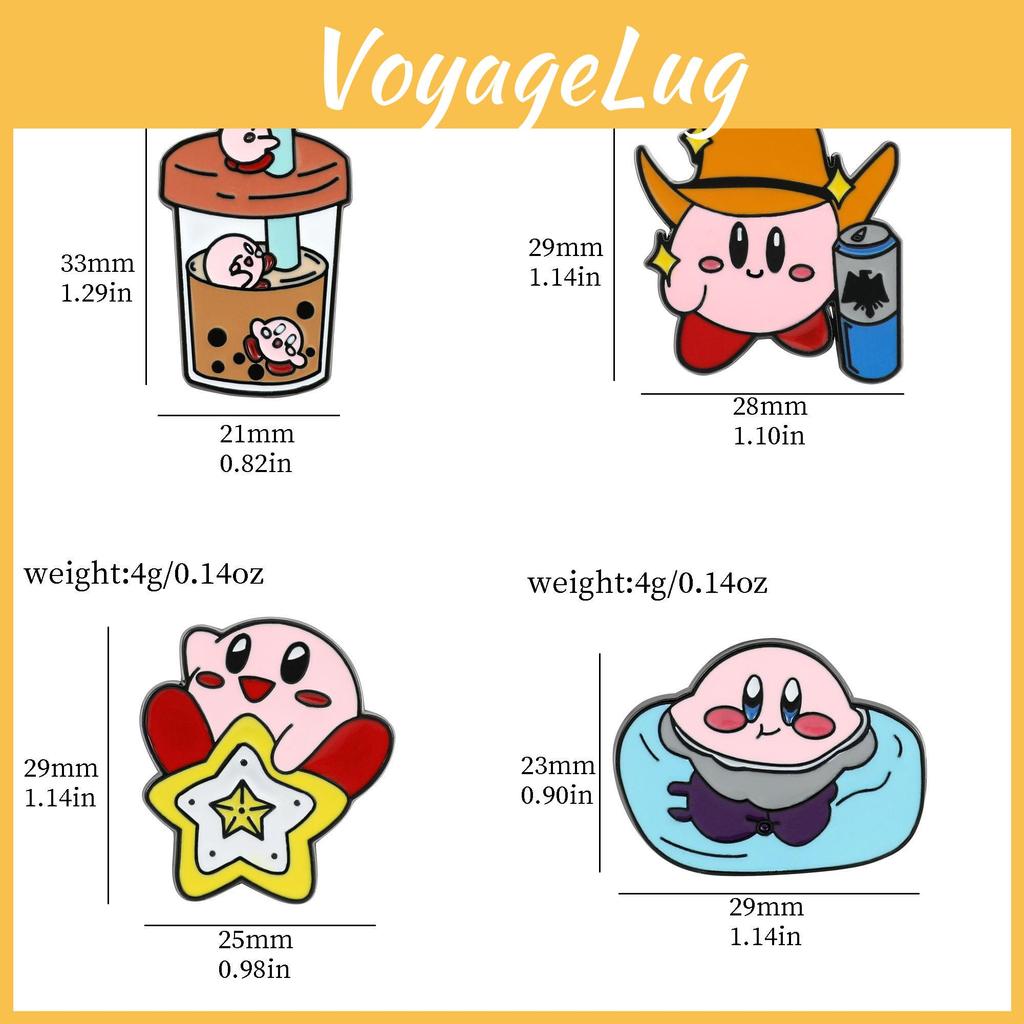 Cute Cartoon Kirby Brooch Creative Alloy Milk Tea Cup Cowboy Kirby Bag Accessory Pin