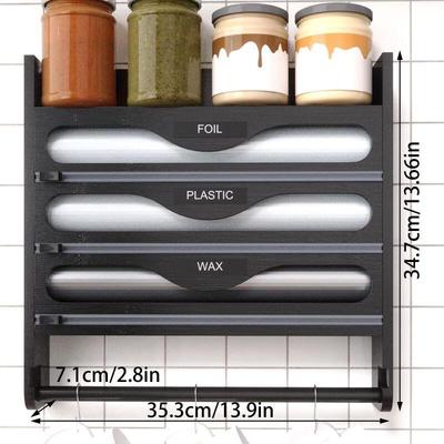 ZISIZ Wall-Mounted Kitchen Wrap Dispenser & Storage Box
