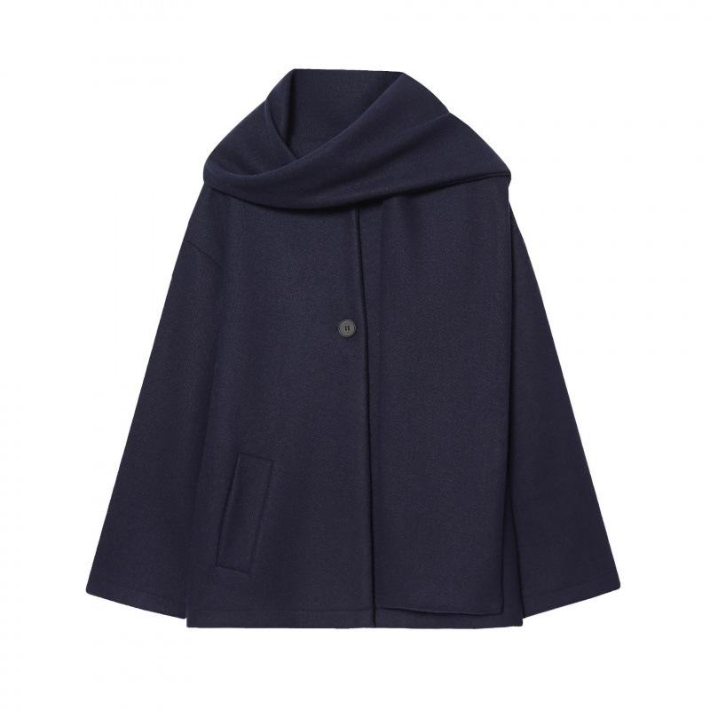 2025 Winter European & American Fashion: Versatile Short Scarf Coat L
