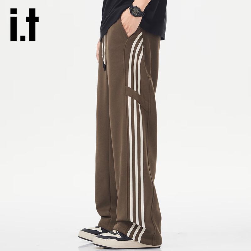 izzue it Men's American Style Striped Straight Leg Sweatpants