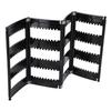 Foldable 4-Panel Jewelry Holder Earrings Display Stand Ear Studs Storage Rack   (Black)