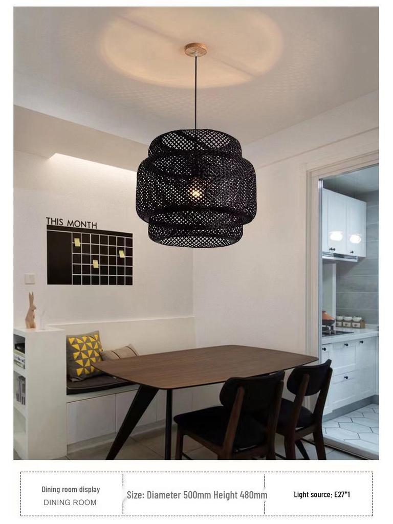 Handgefertigte Bambus-Geflecht-Pendelleuchte - Chinesischer Stil für Restaurants, Schlafzimmer, Gästehäuser & Teestuben.
