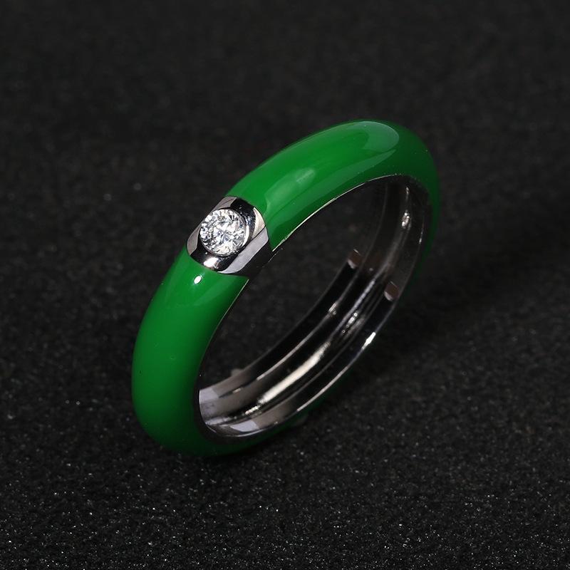 Anello in Argento 925 Creativo Retrò Smalto Colorato Anello Minimalista Fiore Femminile Per Donne Matrimonio Festa Fidanzamento Gioielli Regalo