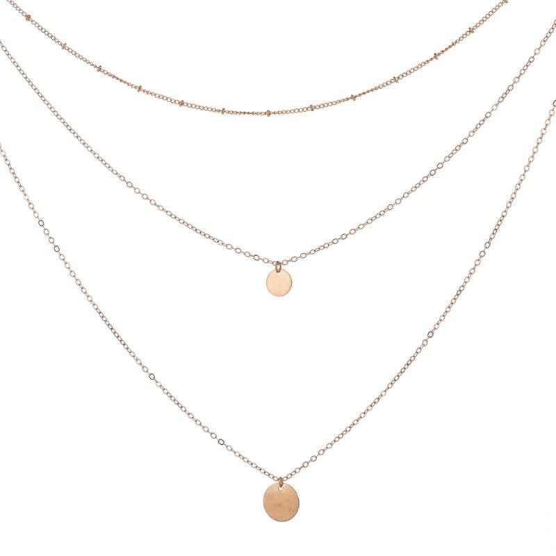 

Alluring Unique Multilayered Round Pendant Necklace With Alloy Chain For Fashionconscious Women золотий
