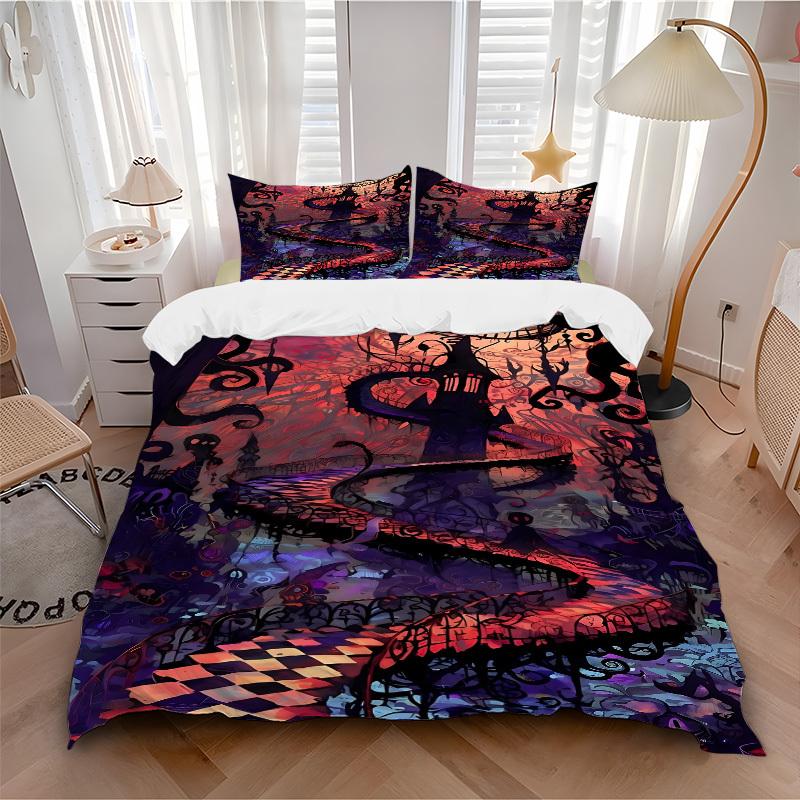 

3pcs Whimsical Fantasy Bedding Set, Includes 1 Comforter + 2 Pillowcases, Without Pillow Inserts, Soft Comfortable, Lightweight Breathable100 135x200cm