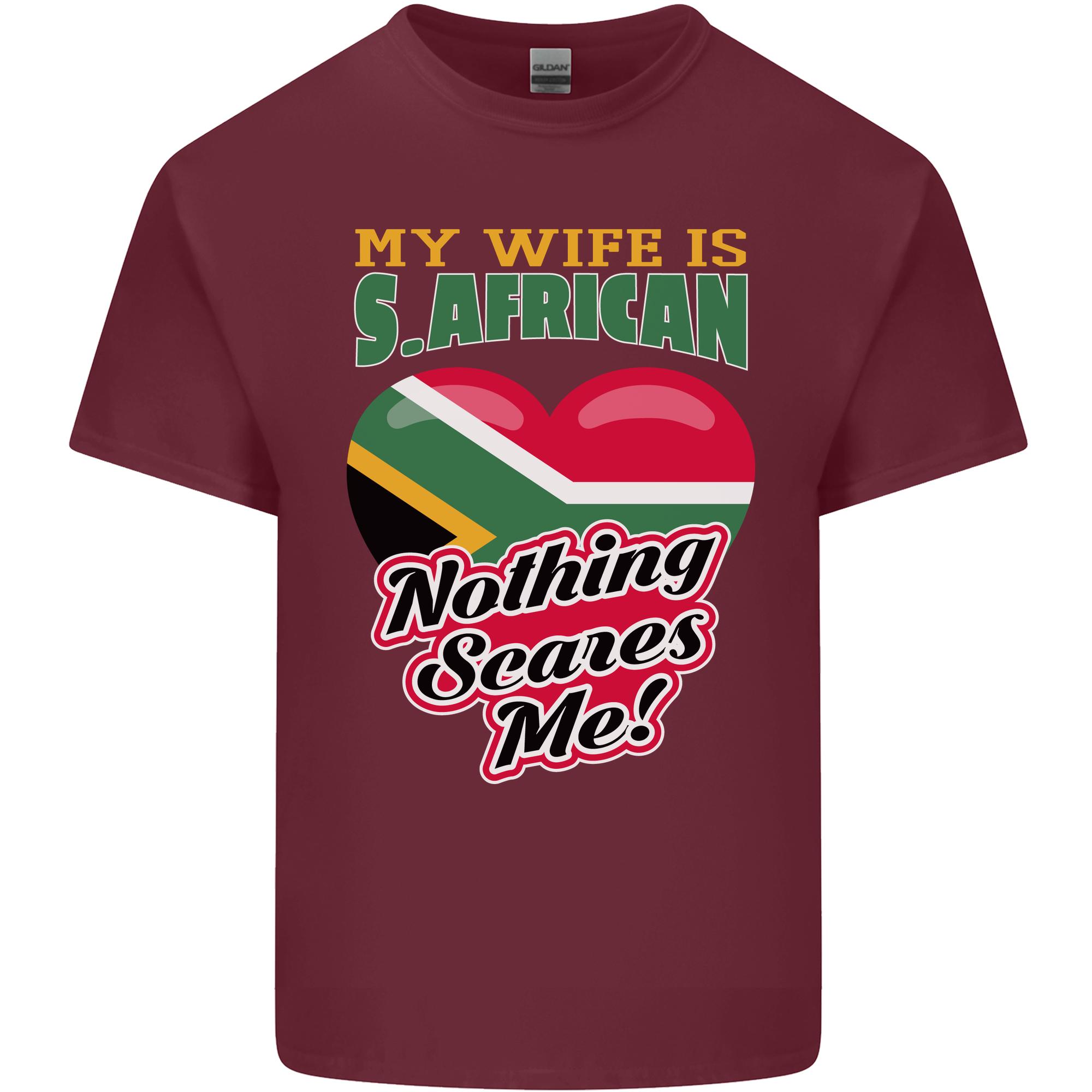 My Wife is South African Nothing Scares Me Africa Unisexs Light Cotton TShirt S