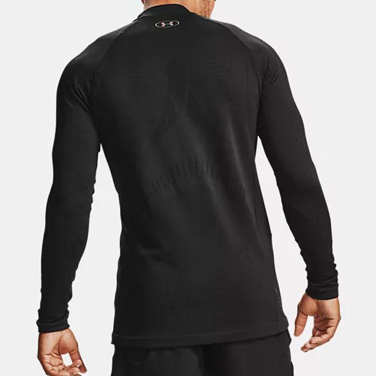 Under Armour High Collar Training Fitness Sports T-Shirt Men Tops Black 1356607-001