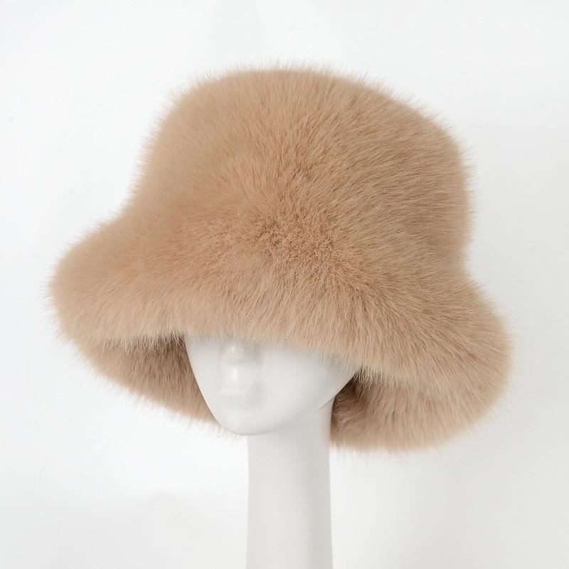 Stylish Faux Fox Fur Hat - Premium Women's Autumn/winter Fluffy Bucket Hat - High-end Plush Hat