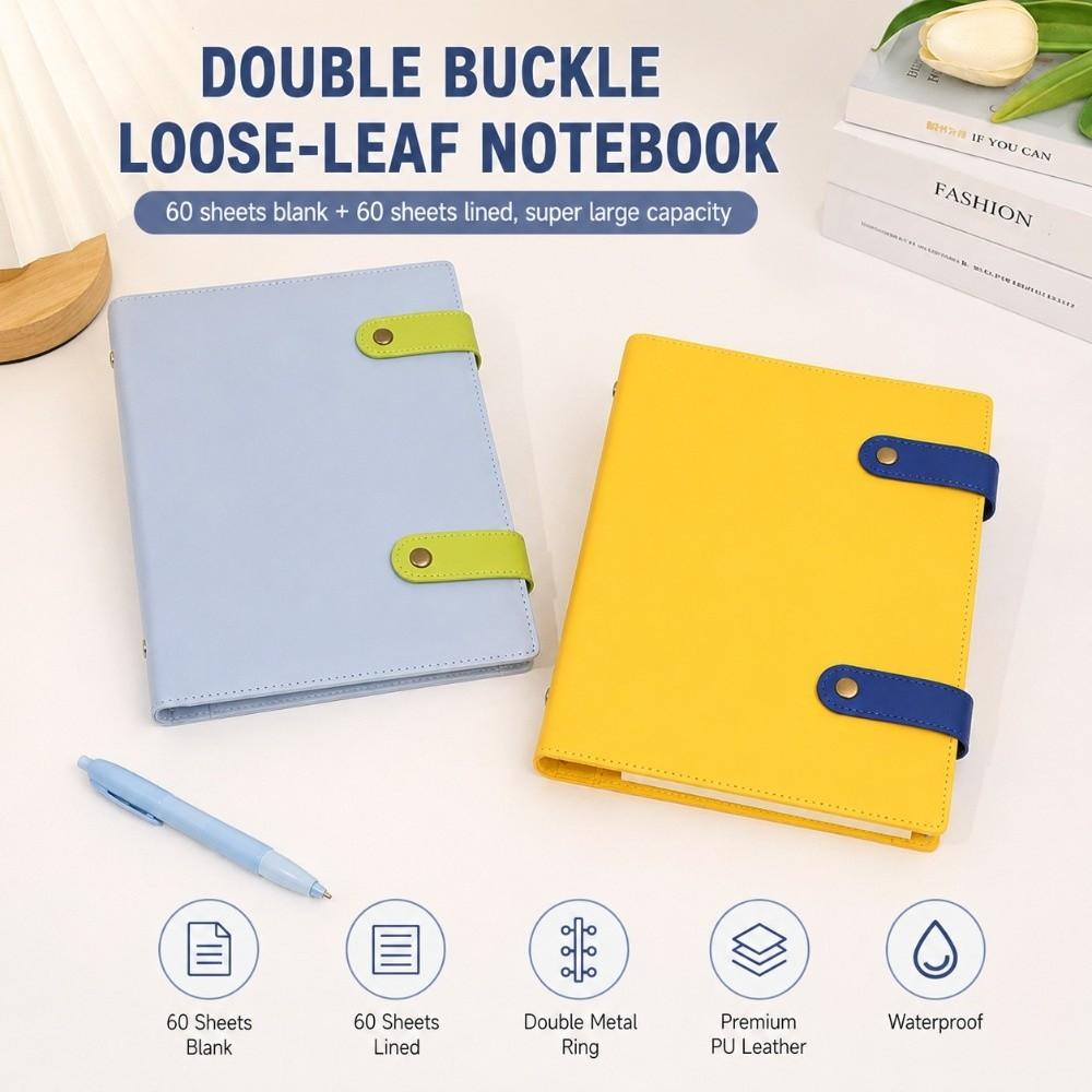 Memo Pads A5 B5 Notepad PU Leather Cover Solid Color Notebook Paper Planner Unisex Diary