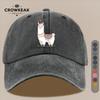 PC Niedliches Cartoon-Alpaka-Muster Design Gedruckte Baseballkappe HipHop Trendy Schwarz Papa Trucker-Mütze Atmungsaktiv Bequem Einfarbig