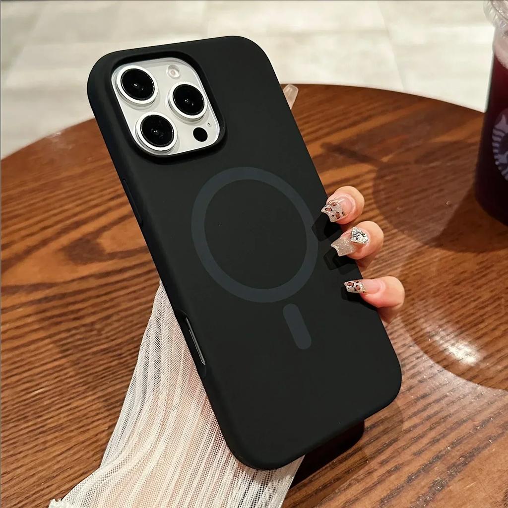 Liquid Silicone Magsafe Case for iPhone 16 14 13 12 15 Pro Max Plus Original Magnetic Wireless Charging Cover for iPhone 16 Case