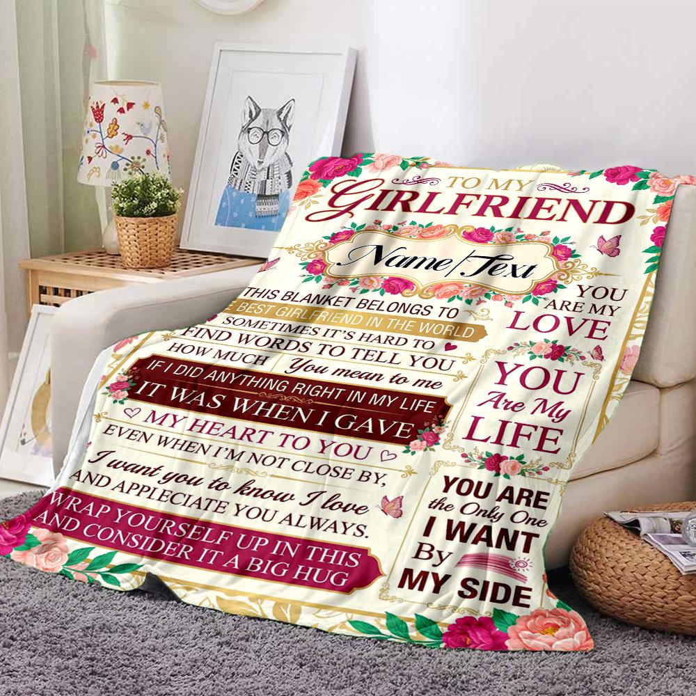 Love Appreciation Blanket Customize Your Name Blanket Warm Comfortable And Soft Blankets Are Suitable For Home Lunch Break Blanket Office Sofa Sofa