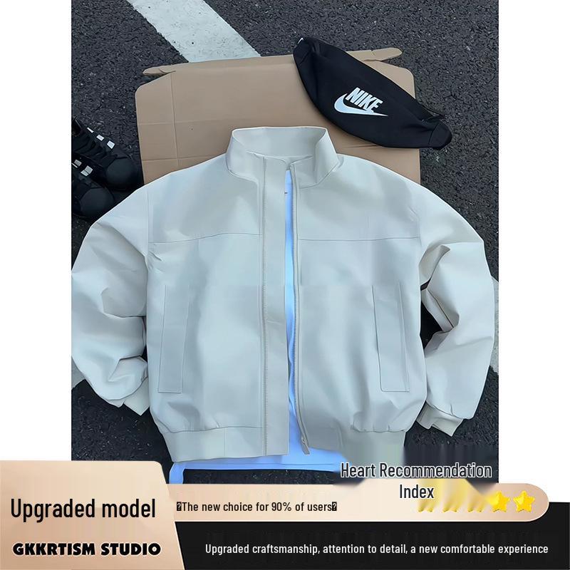 Men's American Style Bomber Jacket - Autumn Short Stand Collar Pilot Outerwear