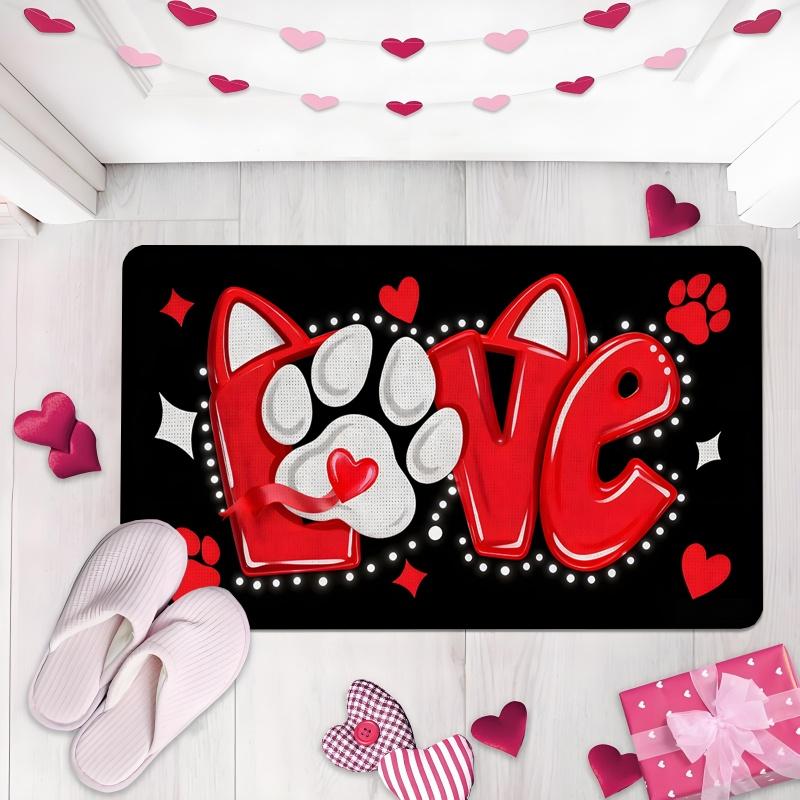 Valentine's Day Doormat Soft, Cosy And Sound-Absorbing Entrance Hall Mat Bedroom Entrance Rug Bedside Carpet Home Décor