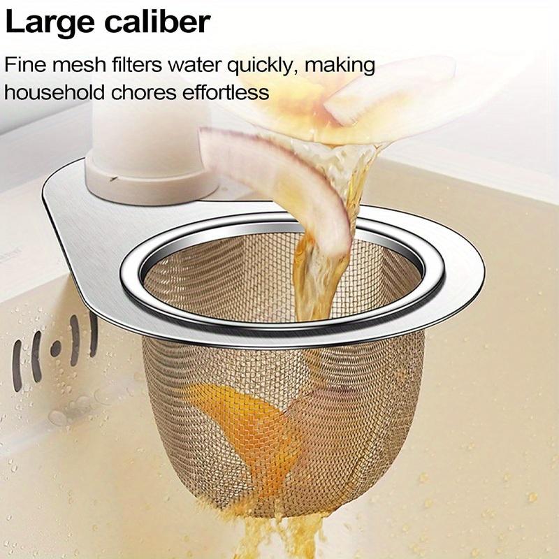 

1pc Stainless Steel Sink Strainer Basket - Kitchen Drain Rack for Wet and Dry Separation, Hanging Food Processor Accessory, No Battery Required 1pc