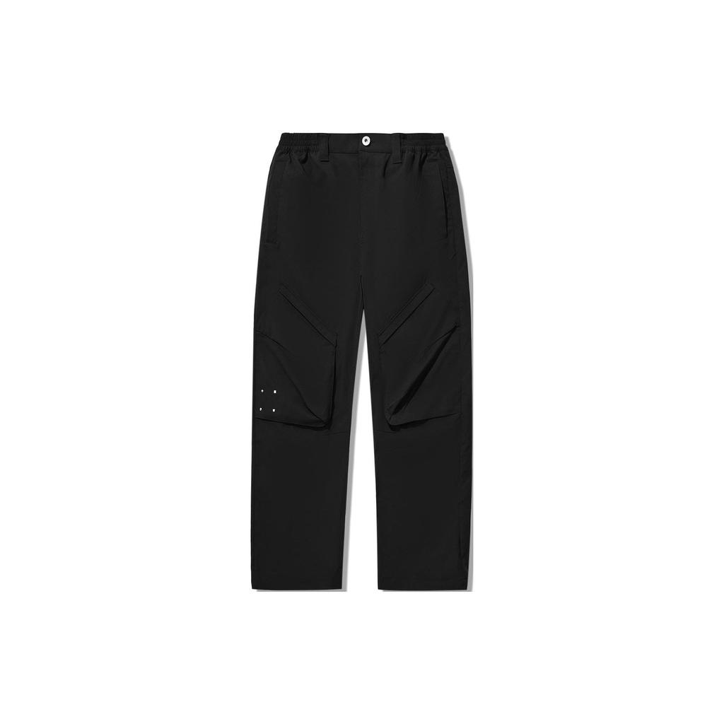 Li Ning Reignite Series Solid Color Straight Loose Casual Pants Men Bottoms Black AKXU111-1