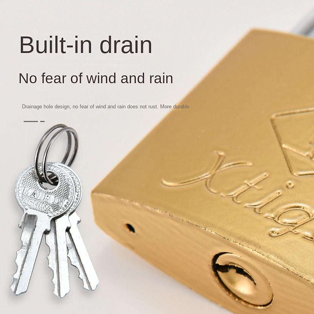 with 3 Keys Copper Lock Anti-theft Student Household Lock Brass Padlock  for Travel Suitcase