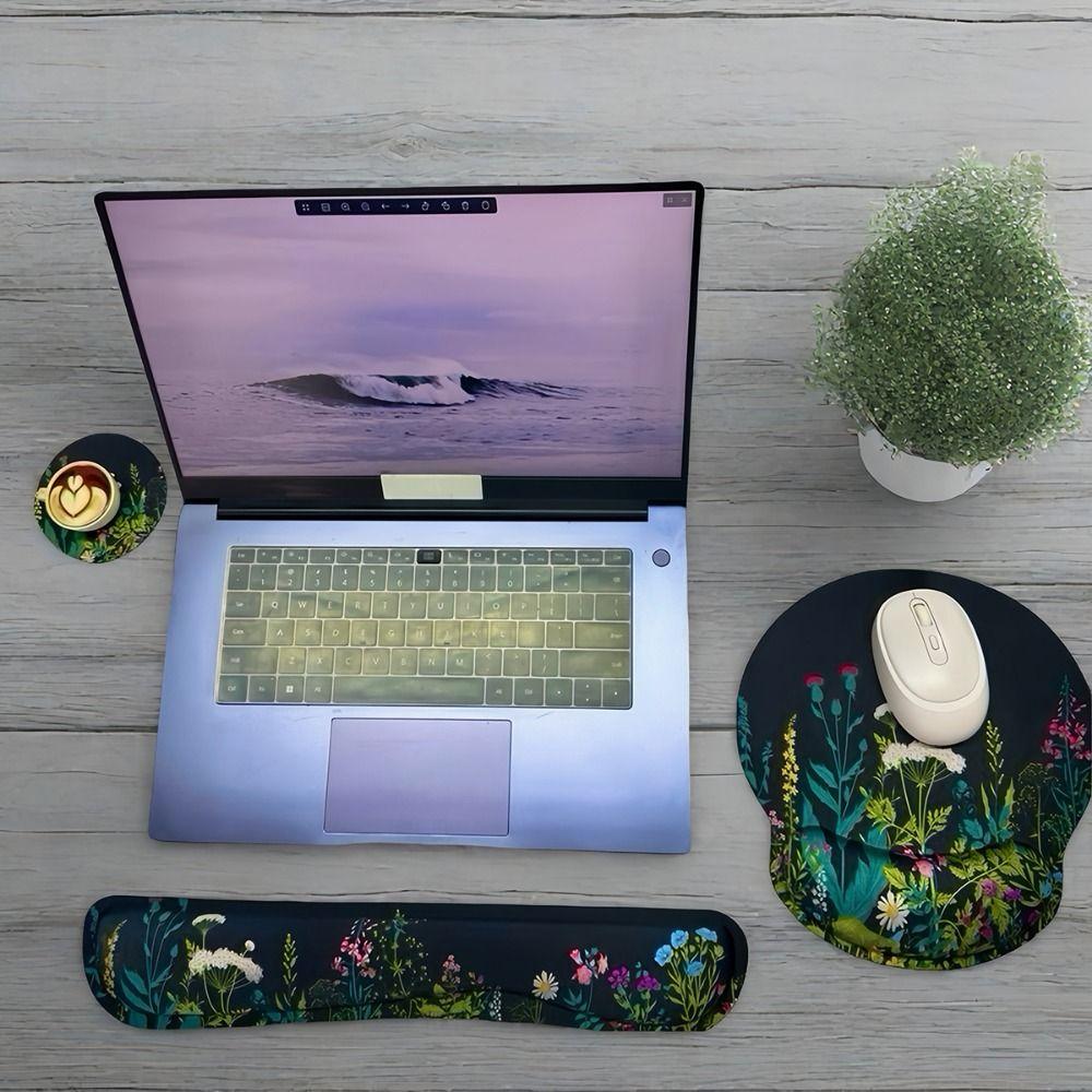 3Pcs/Set Soft Mouse Wrist Support Pad Non-Slip Base Keyboard Hand Cushion Desktop Accessories