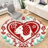 1pc Heart Dog Office Round Area Rug,  Mat Suitable For Office, Under Office Chairs Bedroom Living Room Home Decor, Room Deco