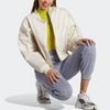 Adidas Healing Crystals Inspired Solid Color Logo Letter Print High Waist Cuffed Sports Pants Women Bottoms Silver Gray Violet IC0808