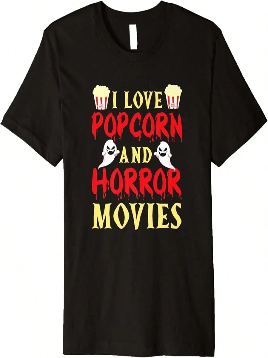 I Love Popcorn And Horror Movies Corn Halloween Movie Lover Premium T-Shirt S