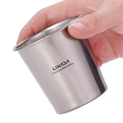 Lixada Taza de té de jugo de taza de cerveza de titanio ligera de 290 ml para acampar al aire libre senderismo mochilero